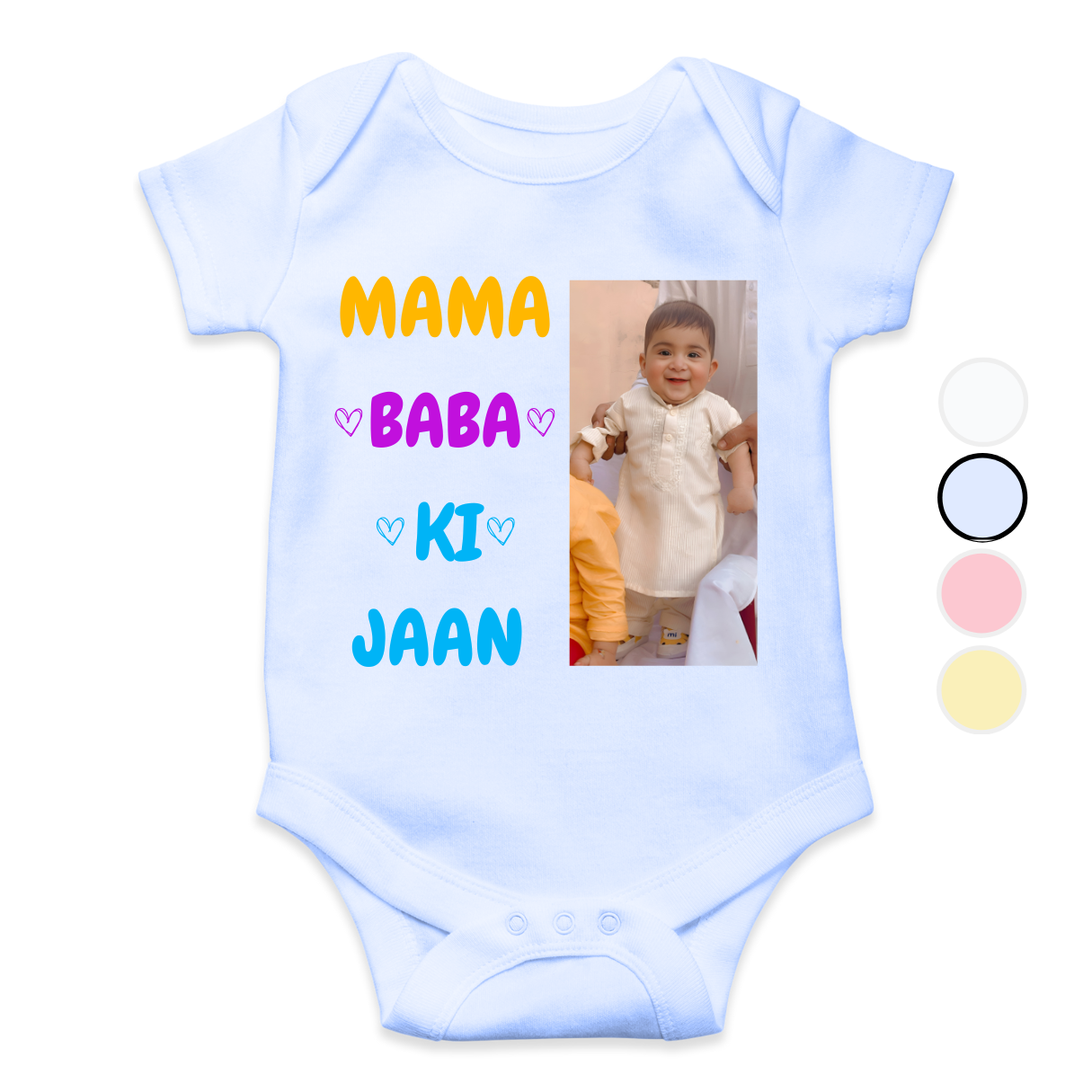 Customize Baby Picture Name Mama baba ki Jaan Romper
