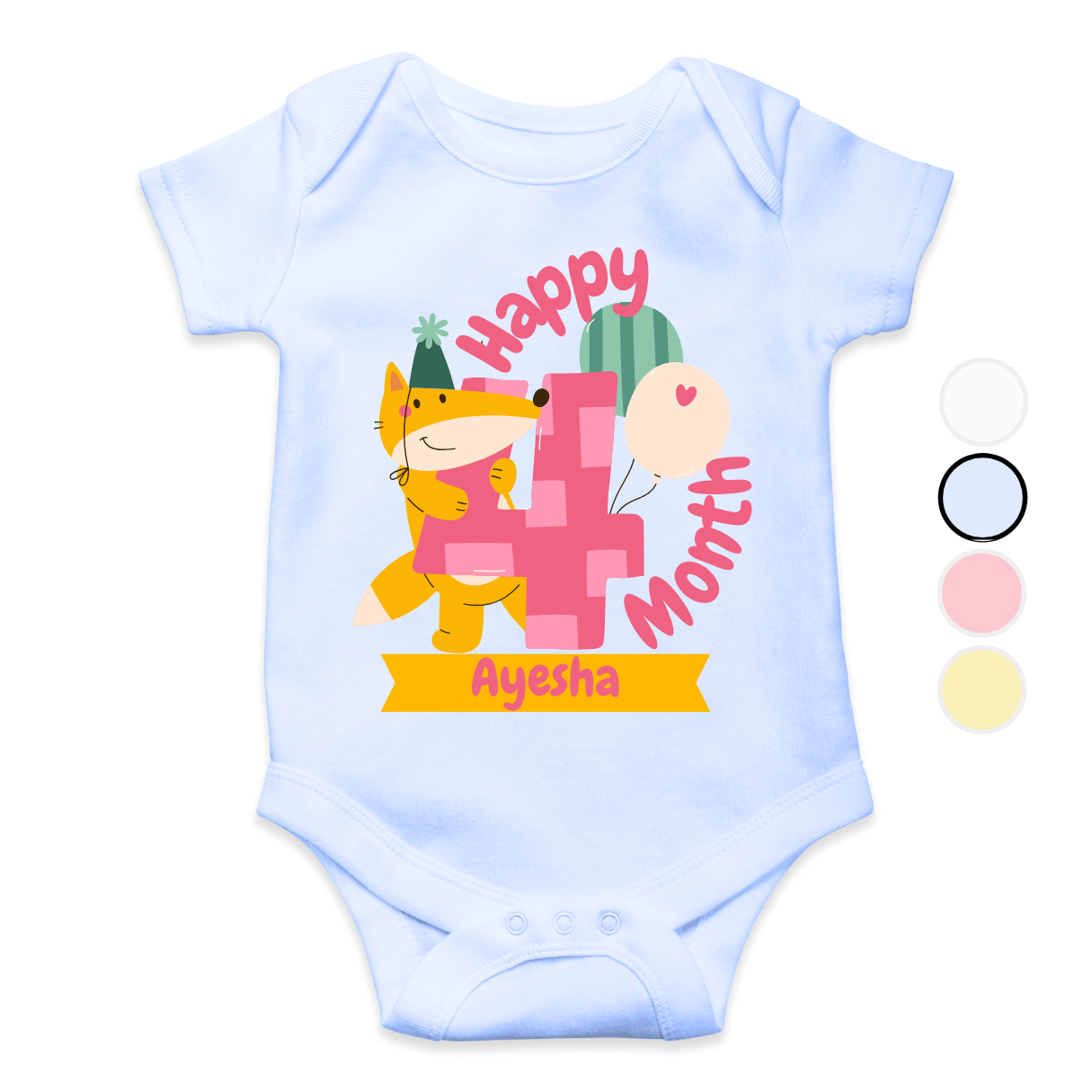 4 Months Milestone Tiger | Custom Name Baby Romper