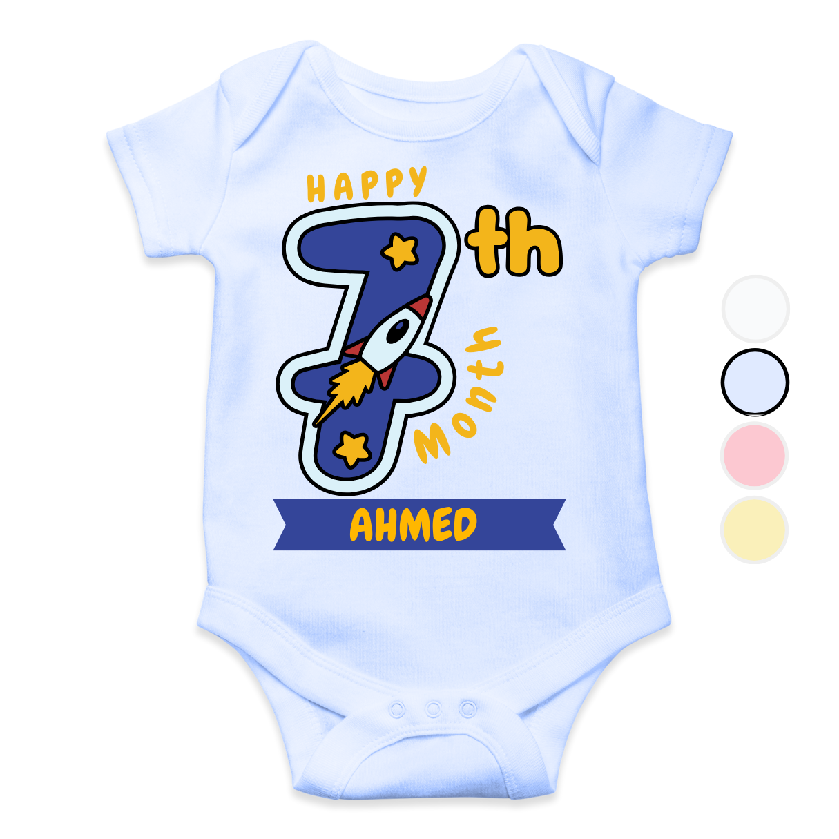 7th Month Milestone | Custom Name Baby Romper