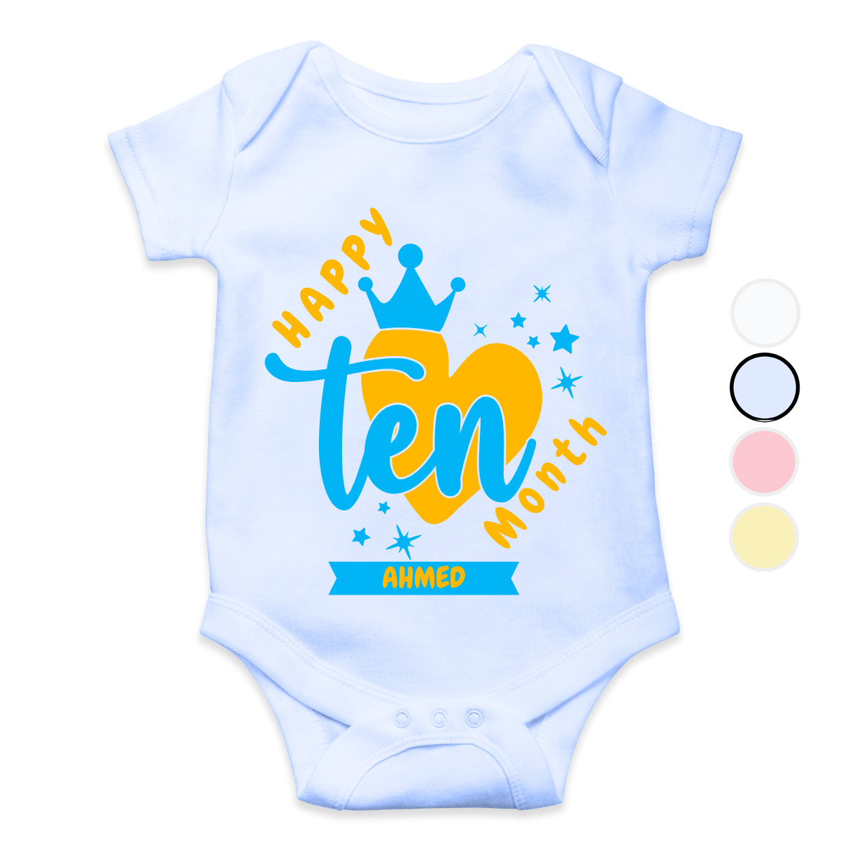 10th Month Milestone ten heart | Custom Name Baby Romper