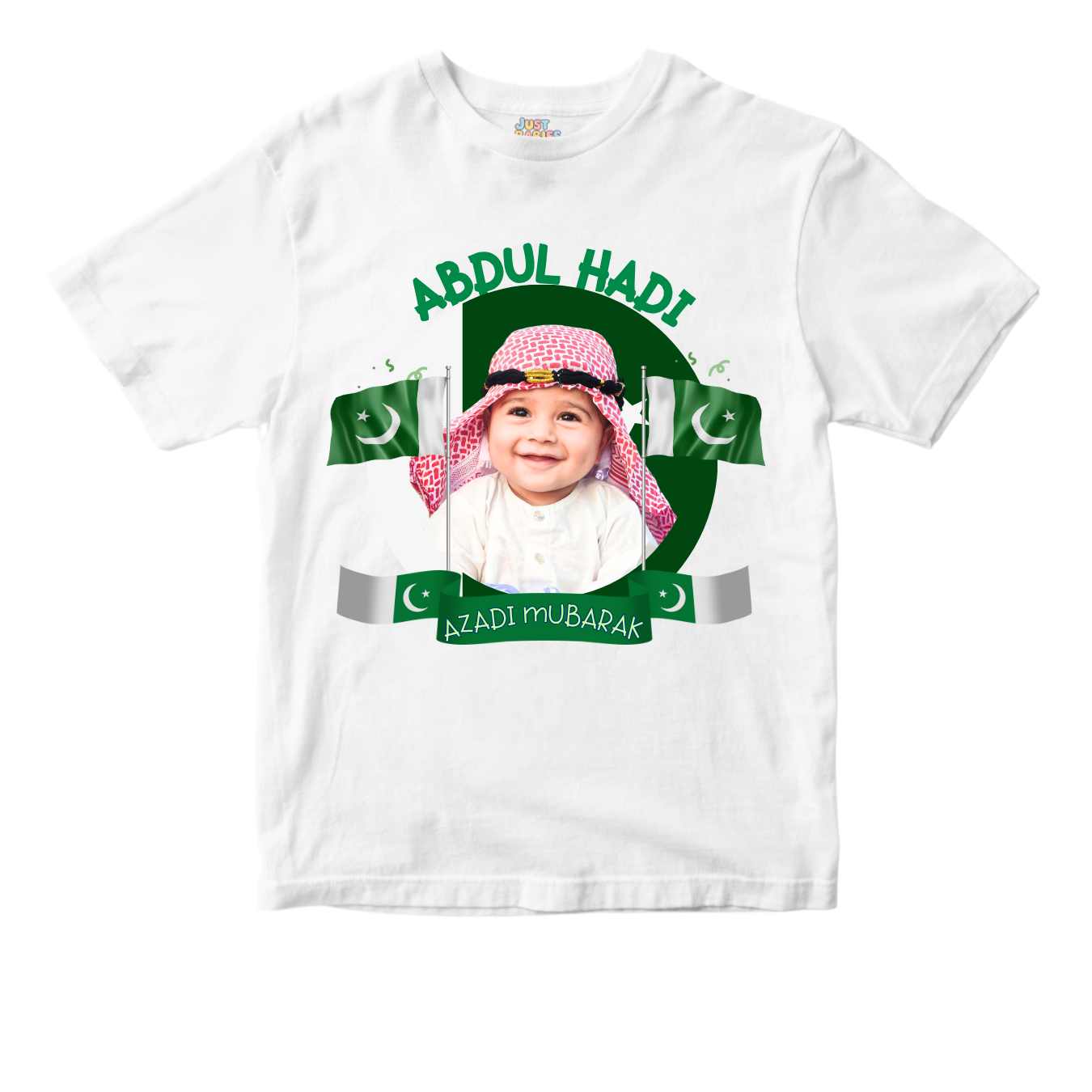 Custom Name with Picture Arabic Baby Shirt | Azadi Shirt