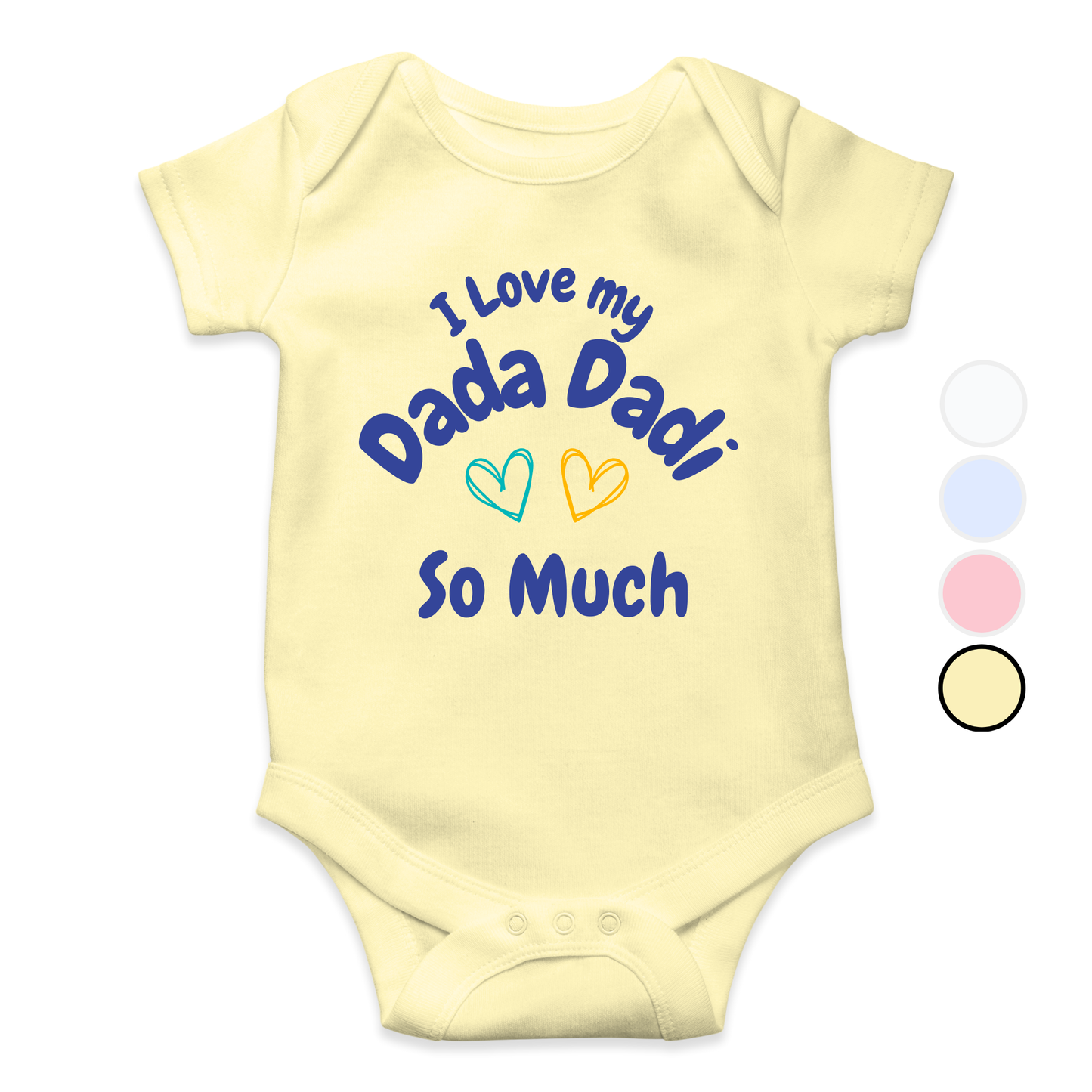 I Love my Dada Dadi So Much Hearts Romper