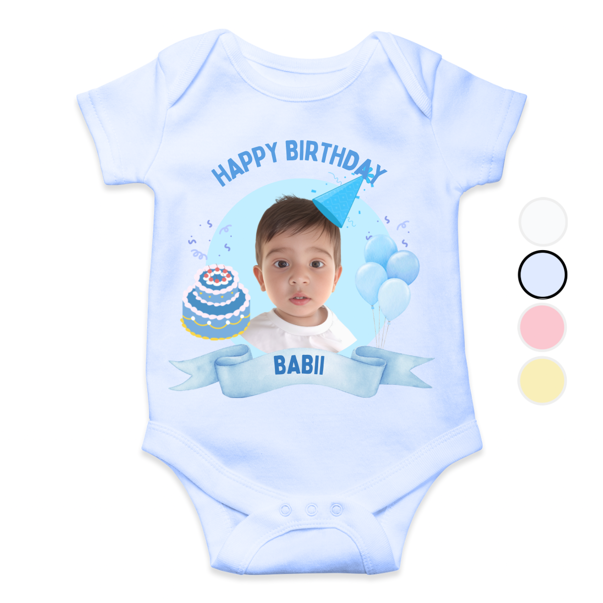 Customize Baby Picture Name Birthday Romper