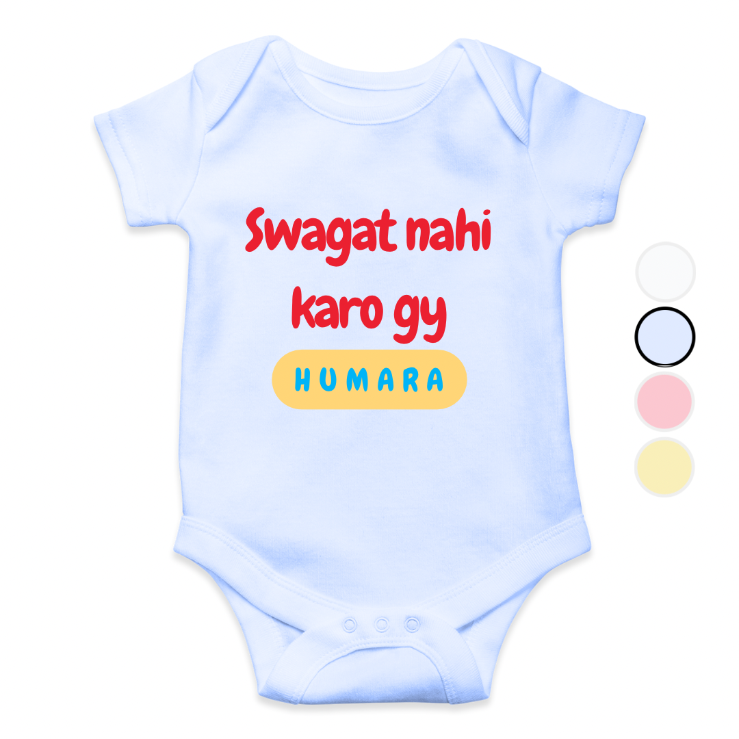 Sawagat nhi karo gy hamara Baby Romper | Adorable Rompers for Your Little Star
