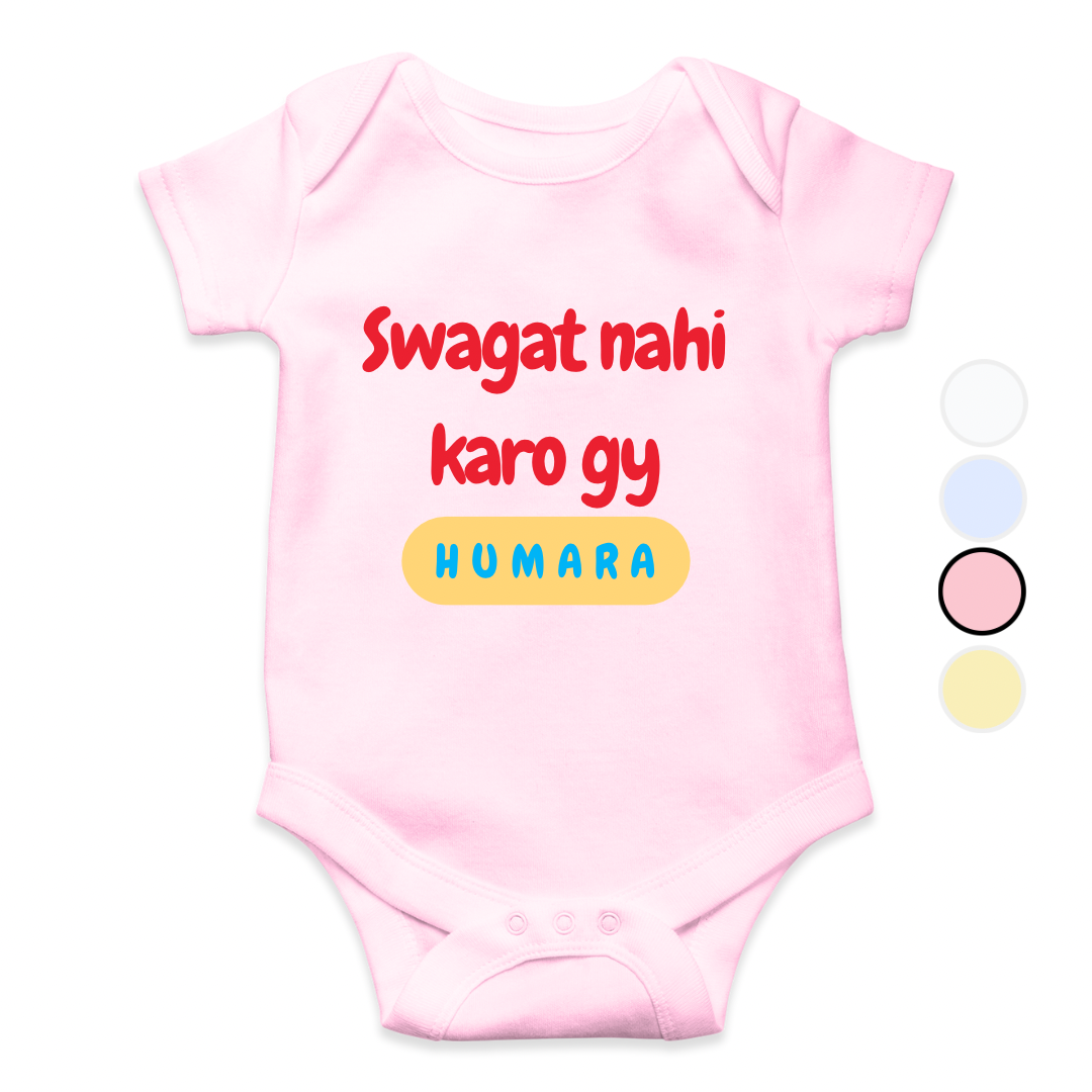 Sawagat nhi karo gy hamara Baby Romper | Adorable Rompers for Your Little Star