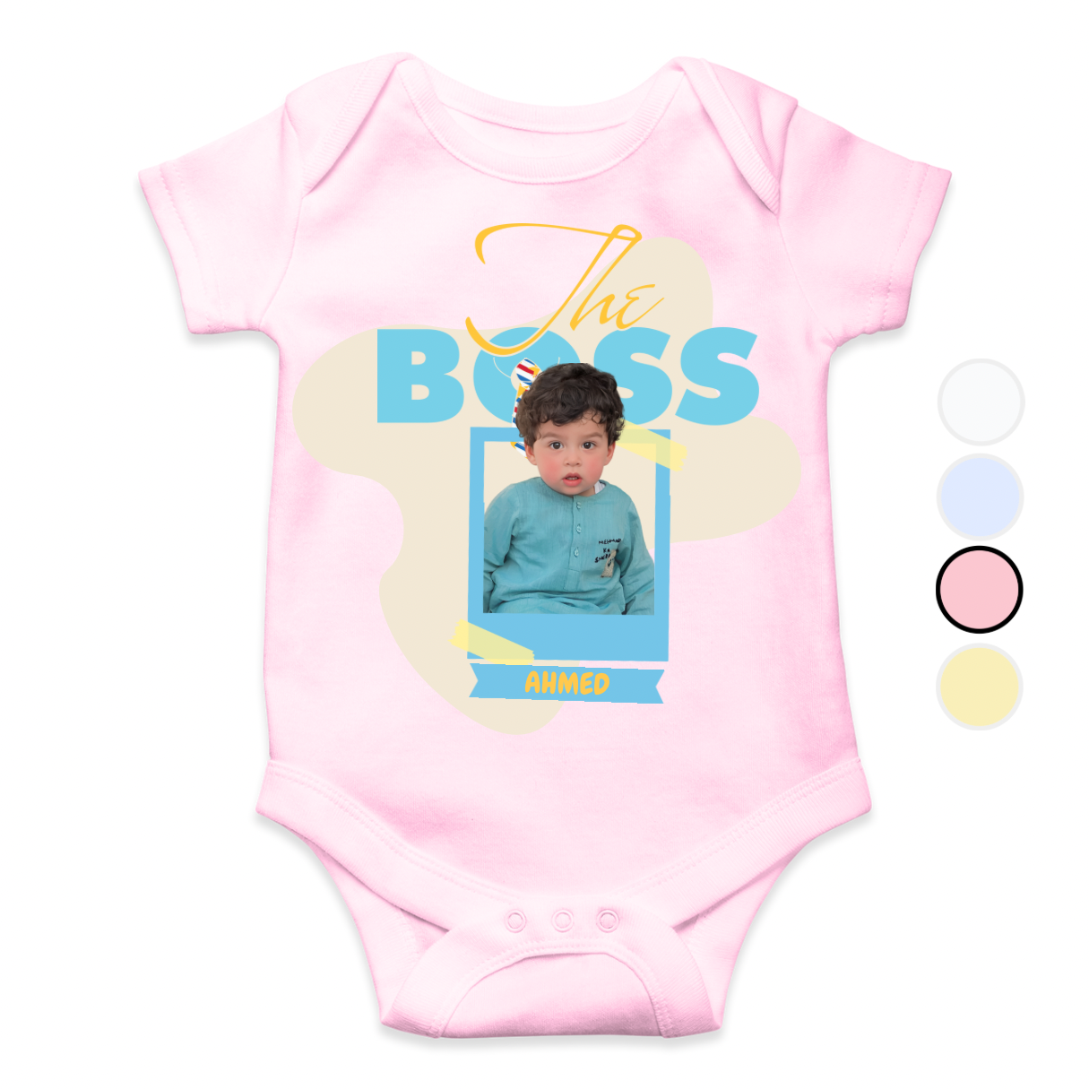 Customize Baby Picture Name Boss Design Romper