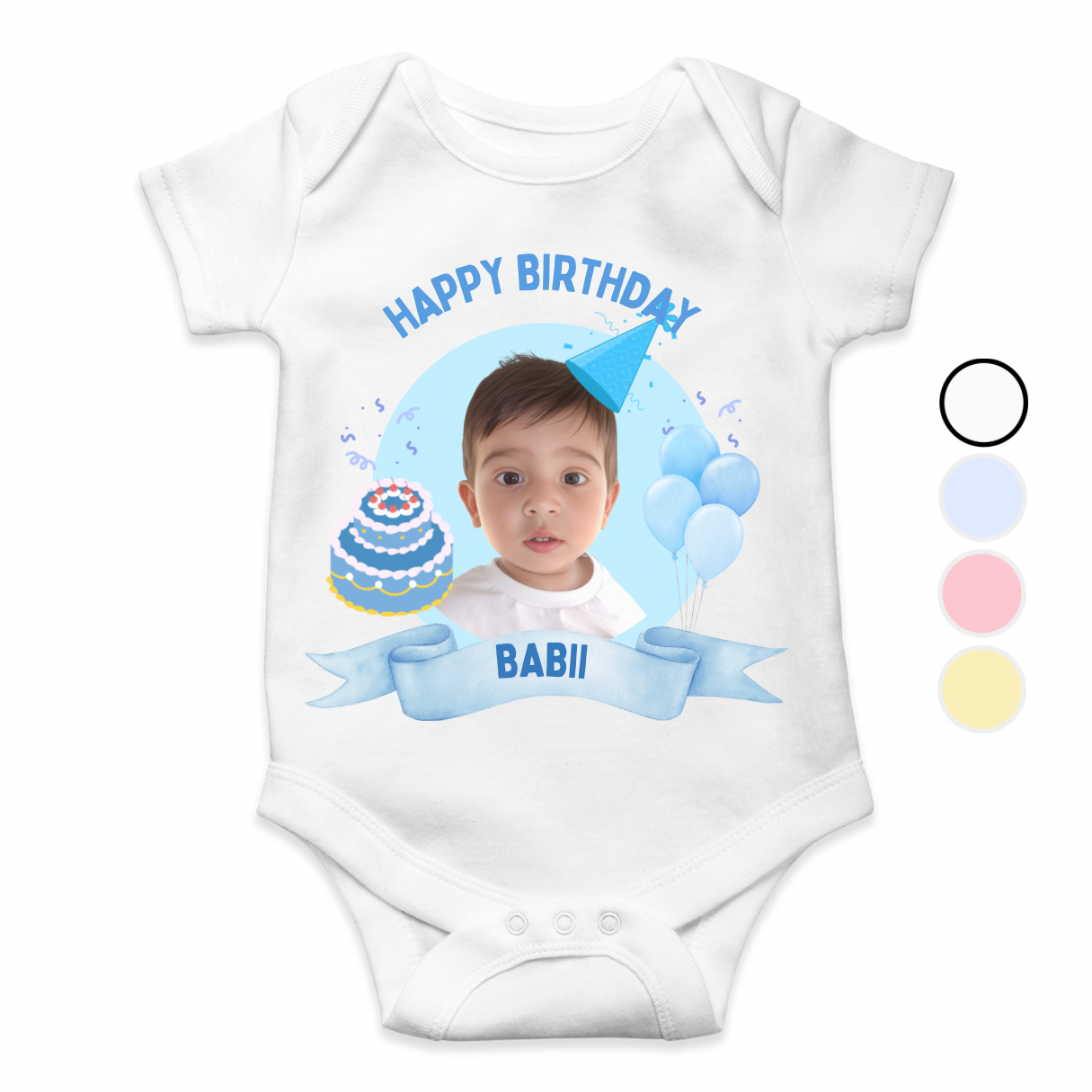 Customize Baby Picture Name Birthday Romper