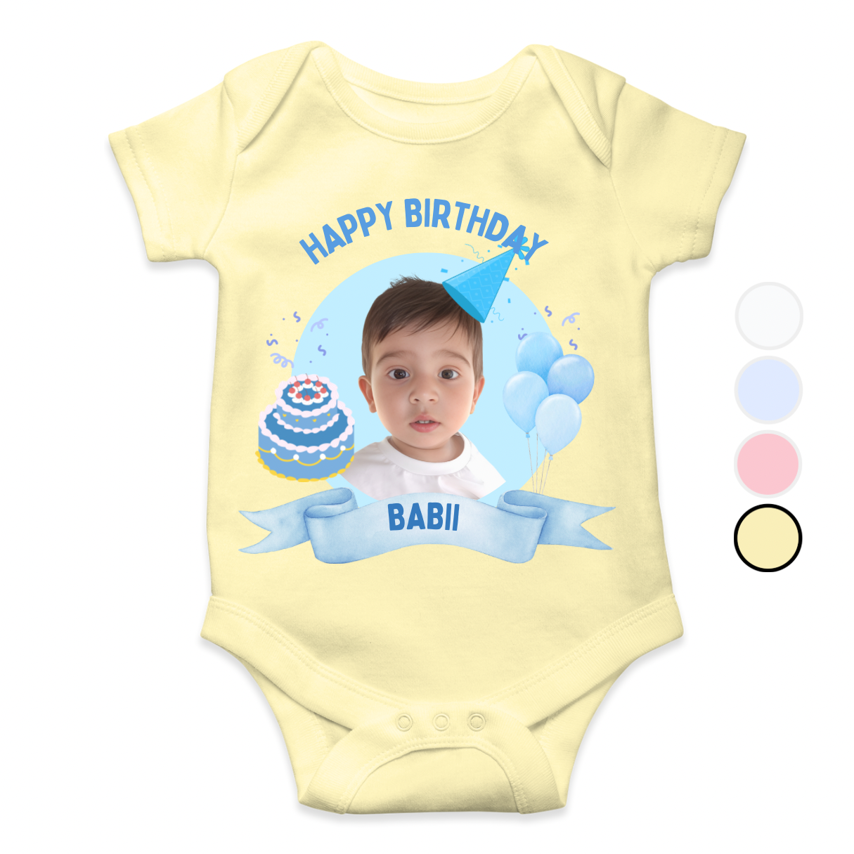 Customize Baby Picture Name Birthday Romper