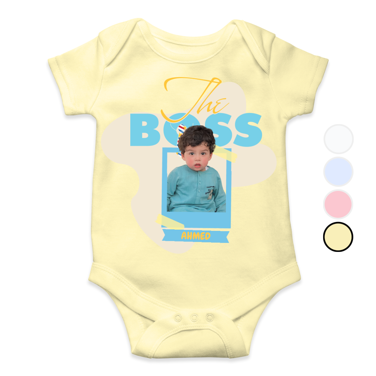 Customize Baby Picture Name Boss Design Romper