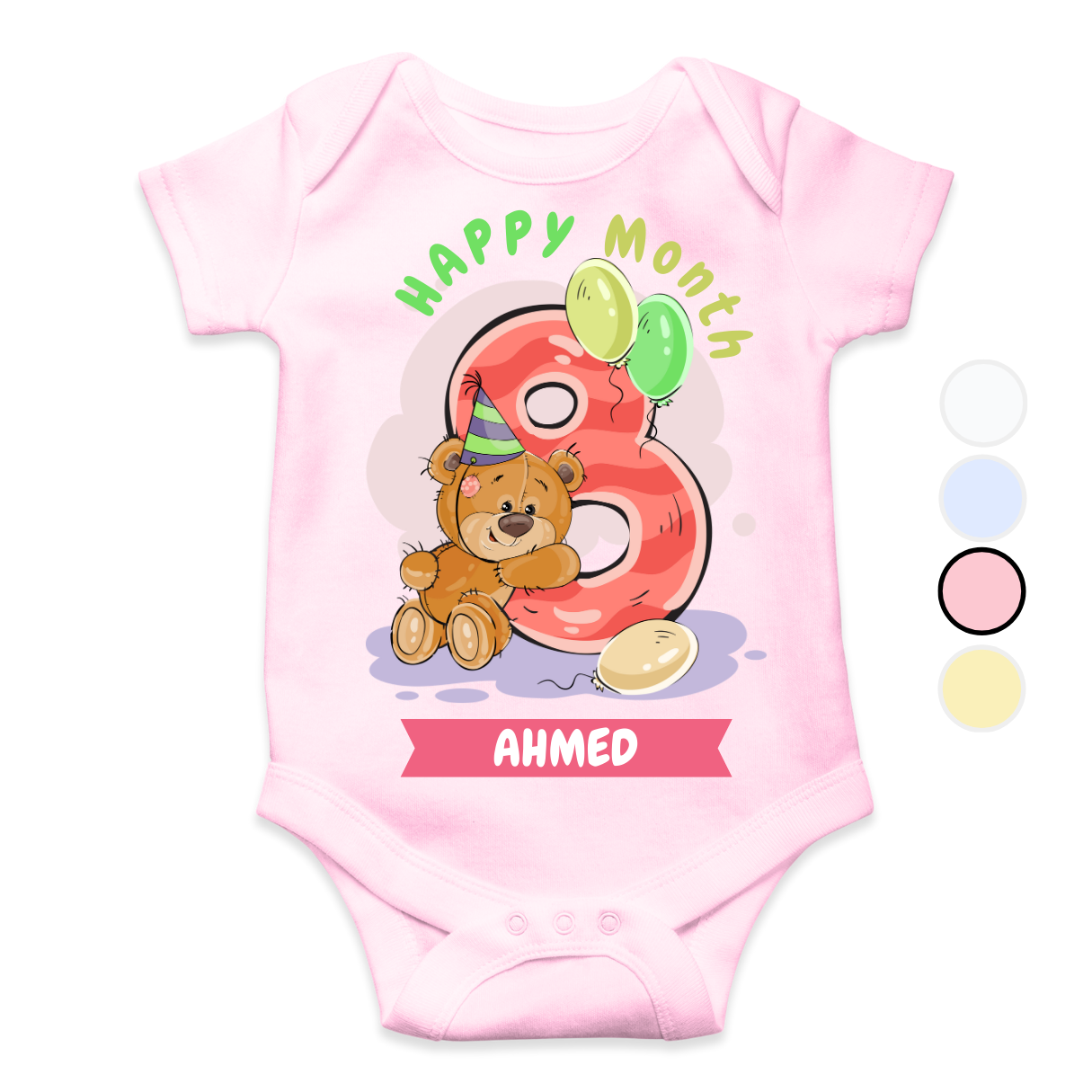 8th Month Milestone | Custom Name Baby Romper