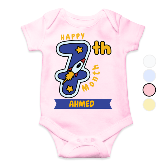 7th Month Milestone | Custom Name Baby Romper
