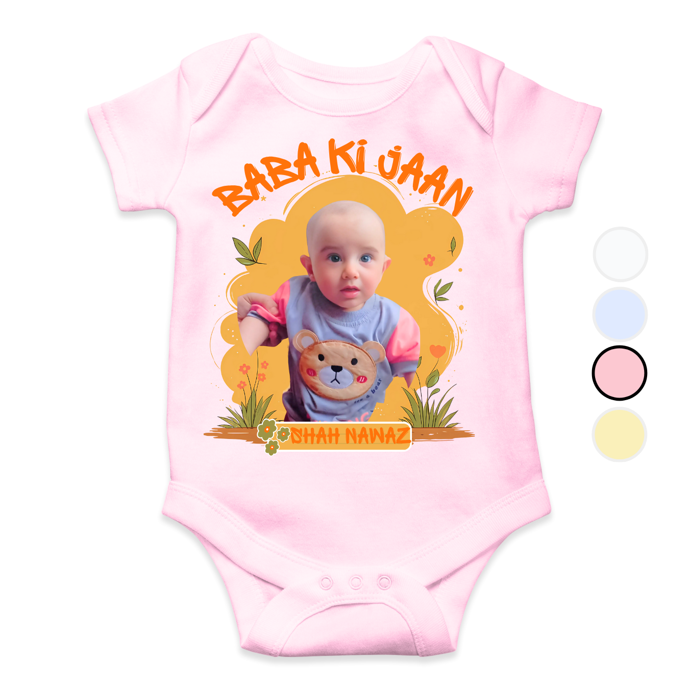 Customize Baby Picture Baba Ki Jaan Colorful Romper