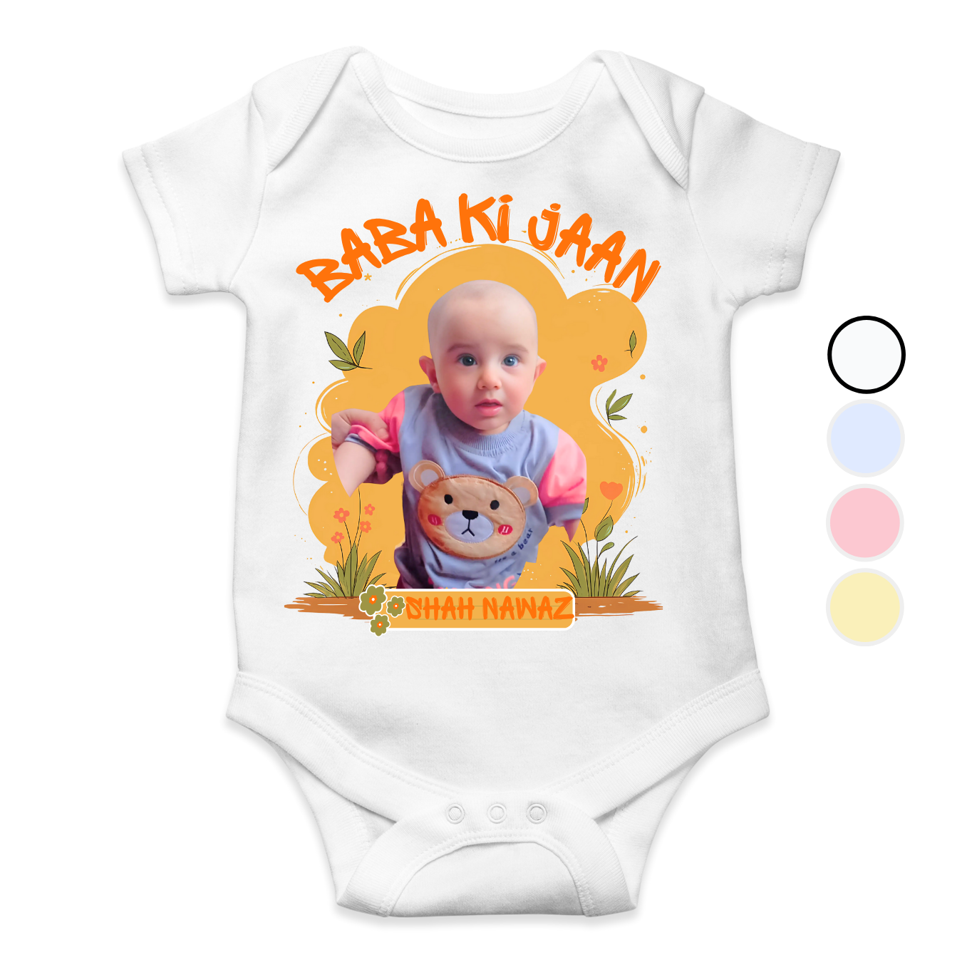 Customize Baby Picture Baba Ki Jaan Colorful Romper