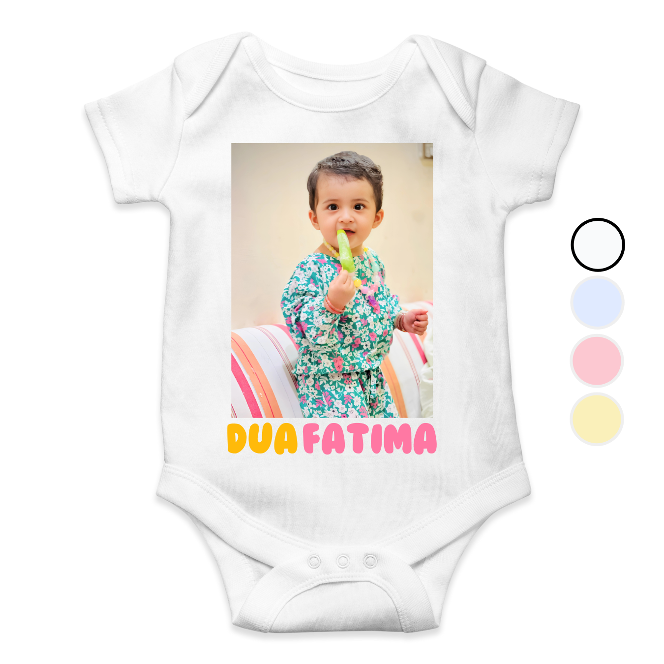 Customize Baby Picture Name Colorful Romper