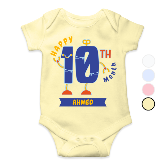 10th Month Milestone | Custom Name Baby Romper