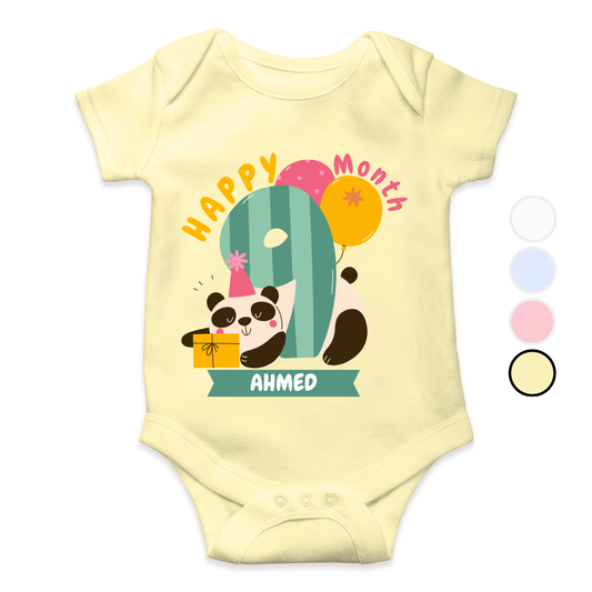 9th Month Milestone | Custom Name Baby Romper