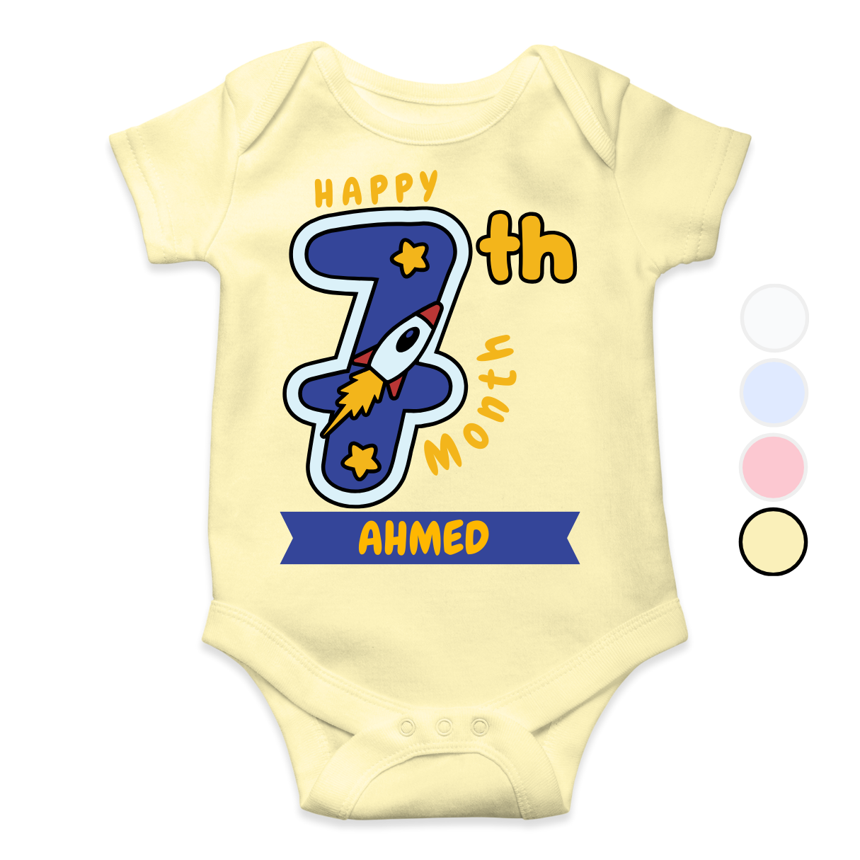 7th Month Milestone | Custom Name Baby Romper