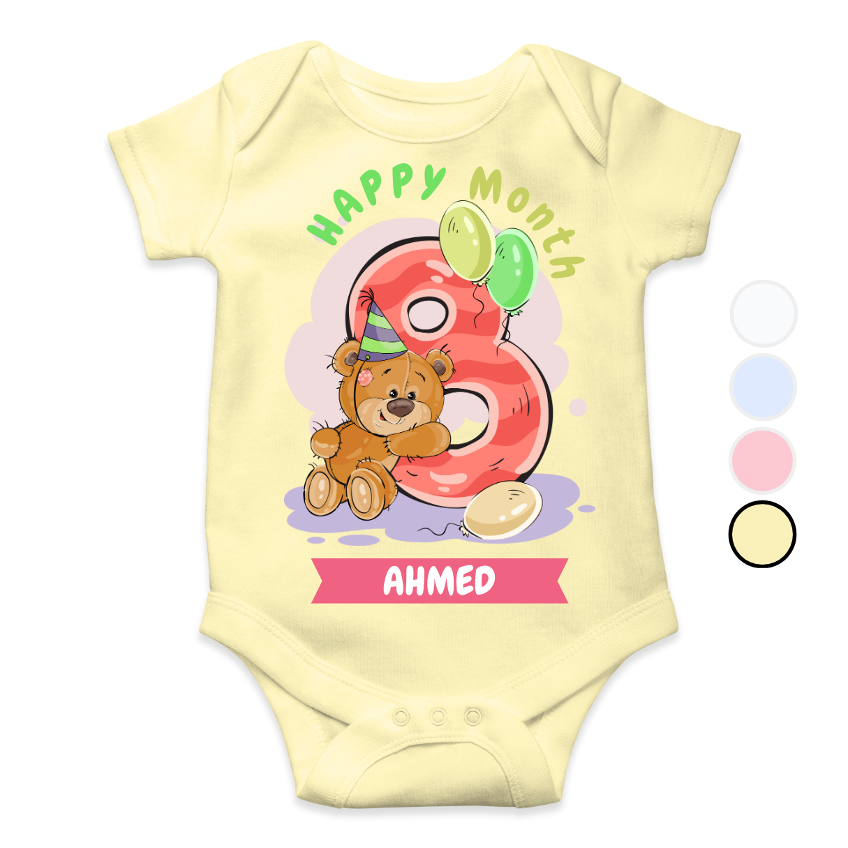 8th Month Milestone | Custom Name Baby Romper