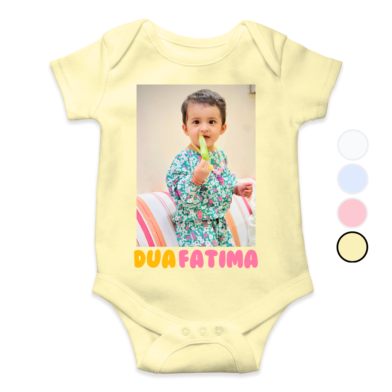 Customize Baby Picture Name Colorful Romper