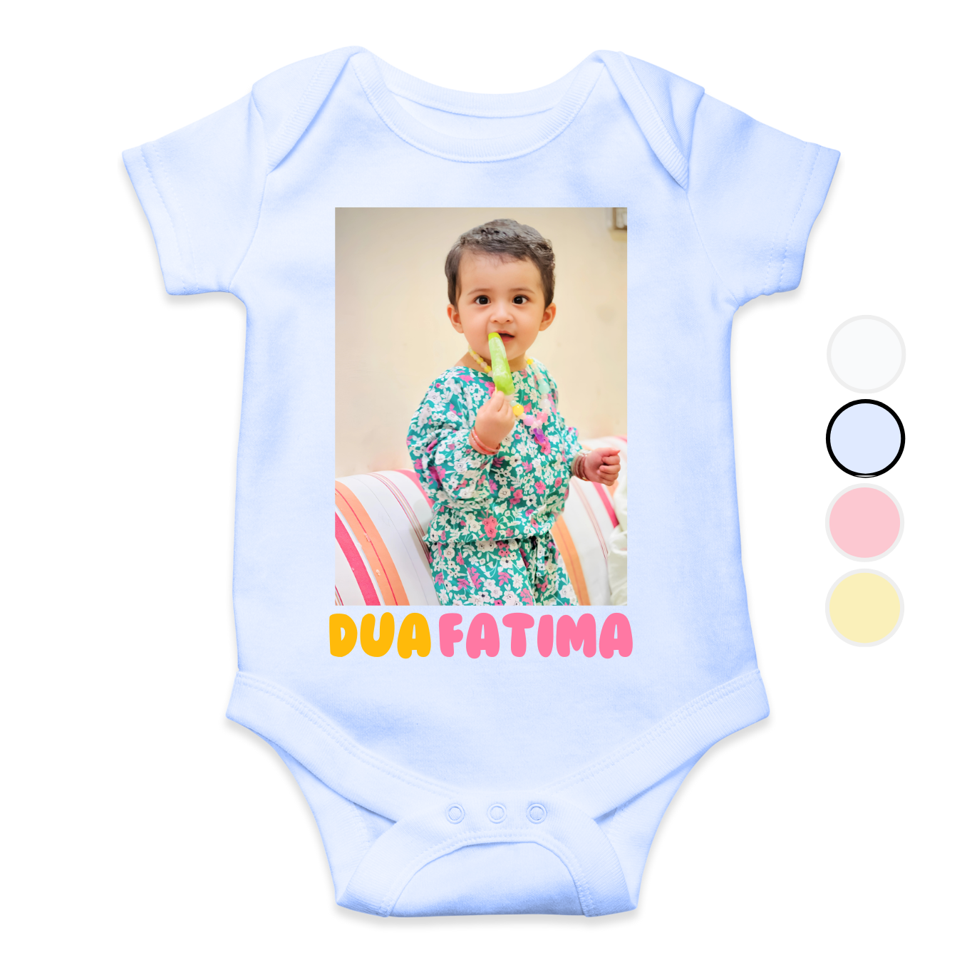 Customize Baby Picture Name Colorful Romper