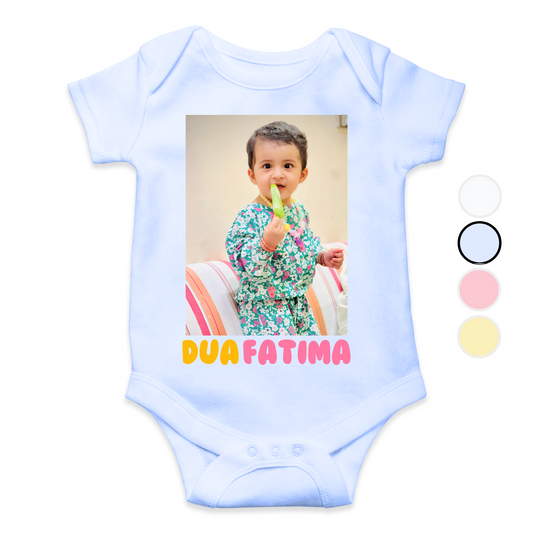 Customize Baby Picture Name Colorful Romper