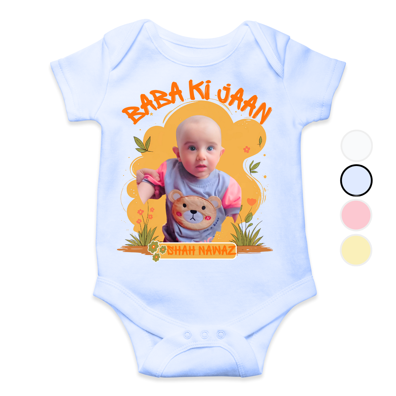 Customize Baby Picture Baba Ki Jaan Colorful Romper