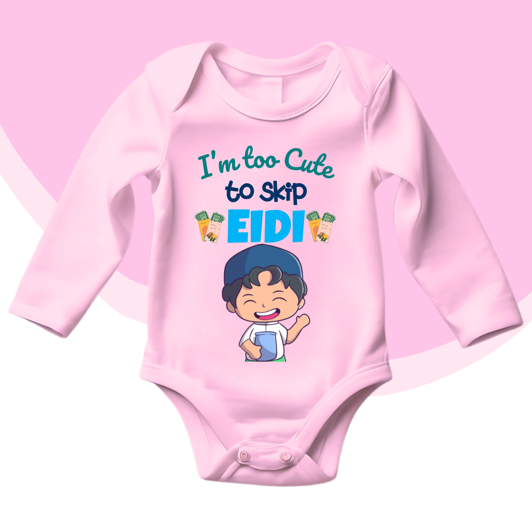 I'm too cute Funny Eid Baby Romper| Size New Born-18 Months