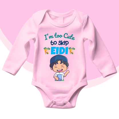 I'm too cute Funny Eid Baby Romper| Size New Born-18 Months