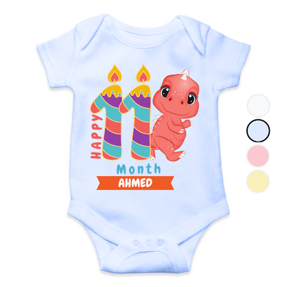 11th Month Milestone | Custom Name Baby Romper
