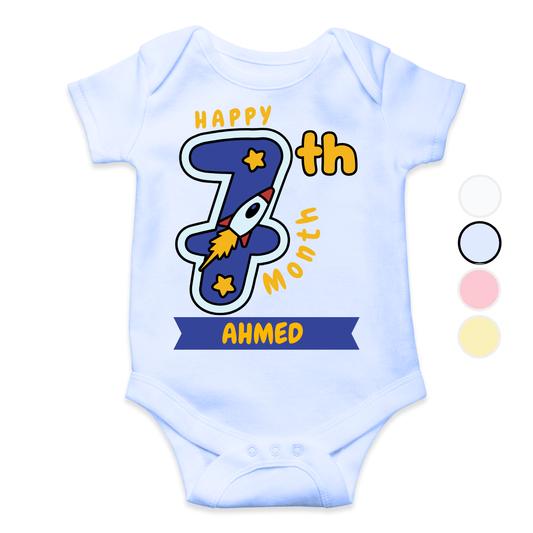 7th Month Milestone | Custom Name Baby Romper