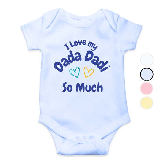 I Love my Dada Dadi So Much Hearts Romper