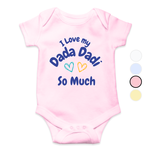 I Love my Dada Dadi So Much Hearts Romper