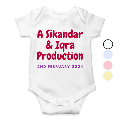 Customized Parents Named DOB Funny Romper