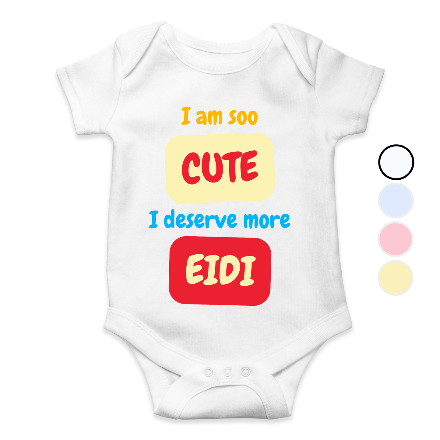 I am Cute I deserve More Eidi Blocks Rompers | Eid Romper