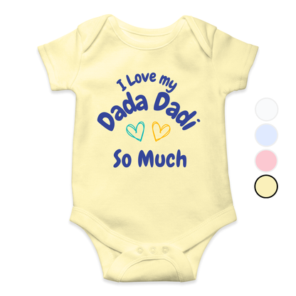 I Love my Dada Dadi So Much Hearts Romper