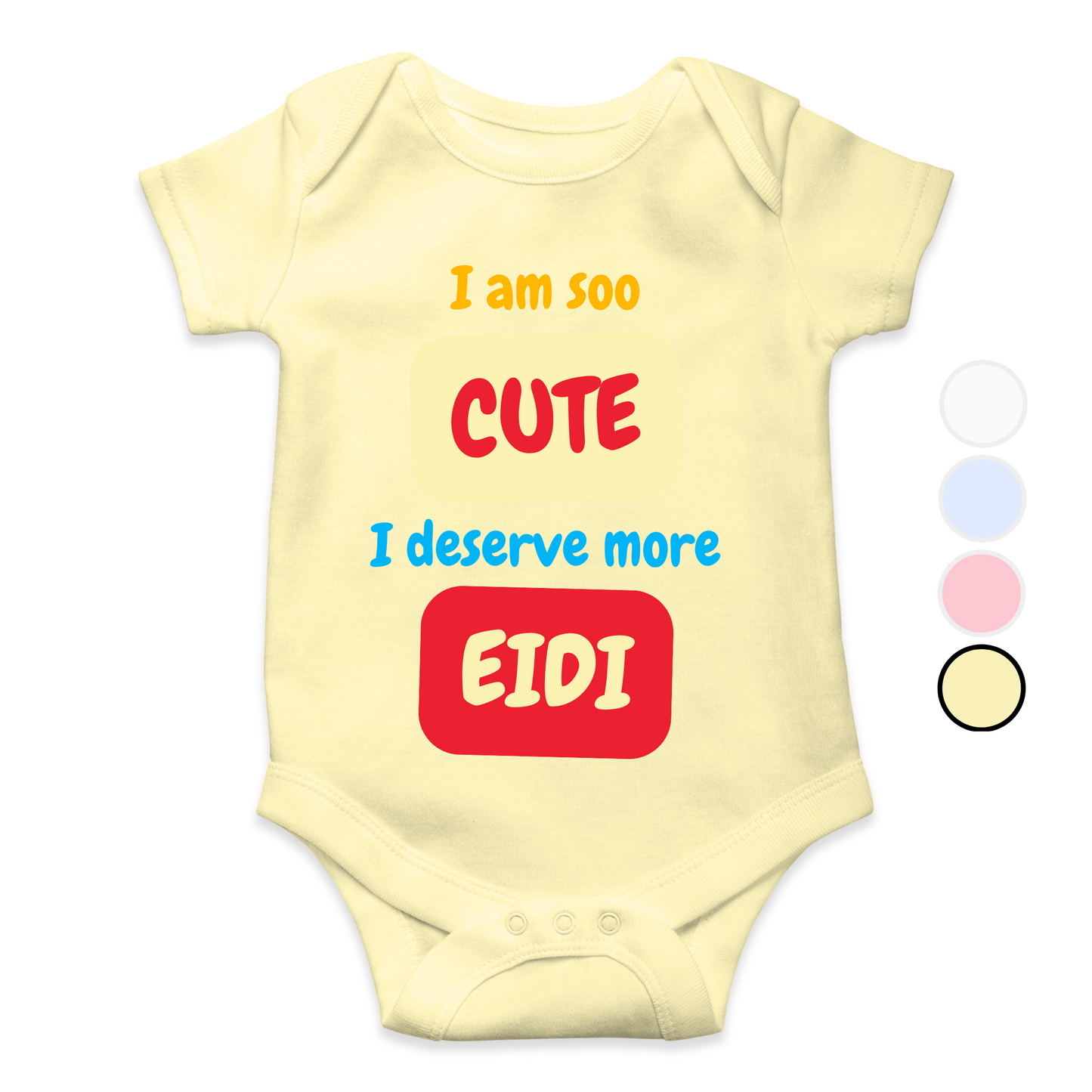 I am Cute I deserve More Eidi Blocks Rompers | Eid Romper