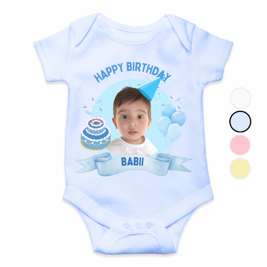 Customize Baby Picture Name Birthday Romper