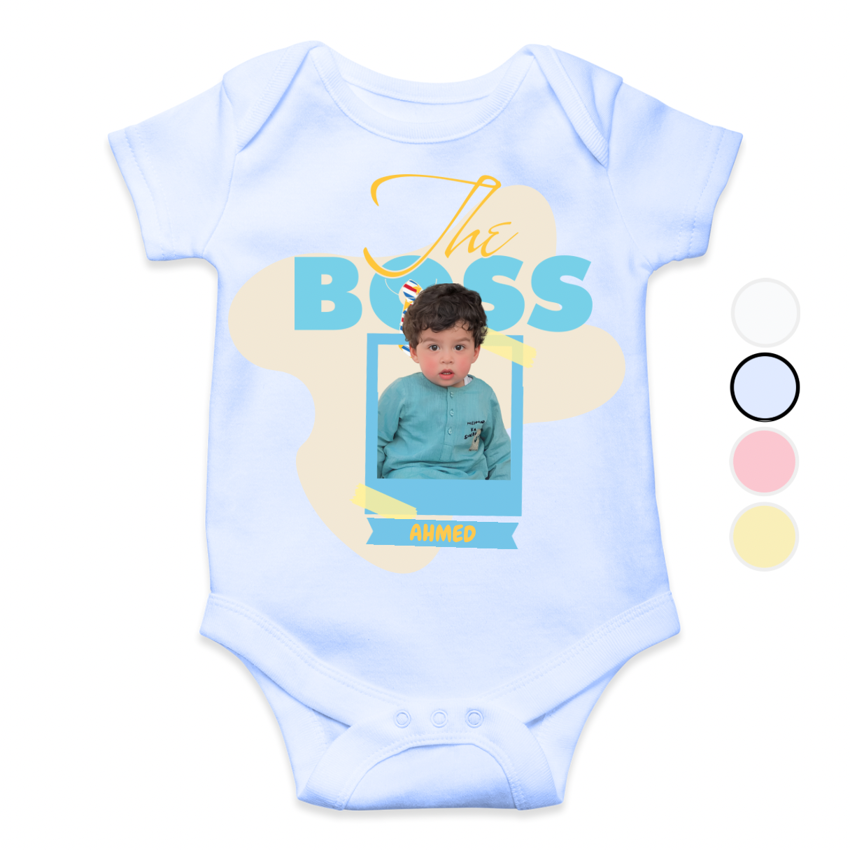 Customize Baby Picture Name Boss Design Romper