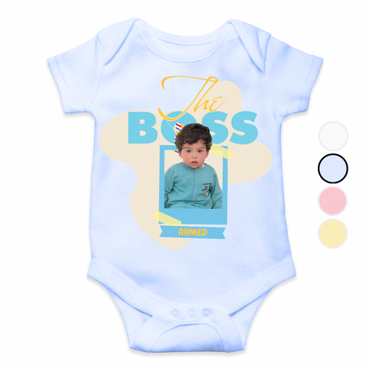 Customize Baby Picture Name Boss Design Romper