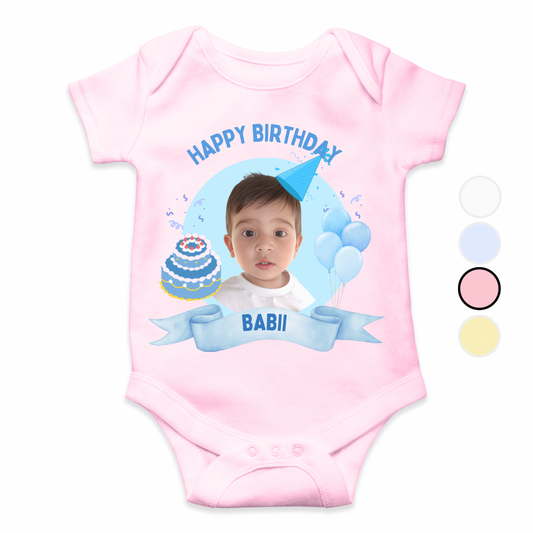 Customize Baby Picture Name Birthday Romper