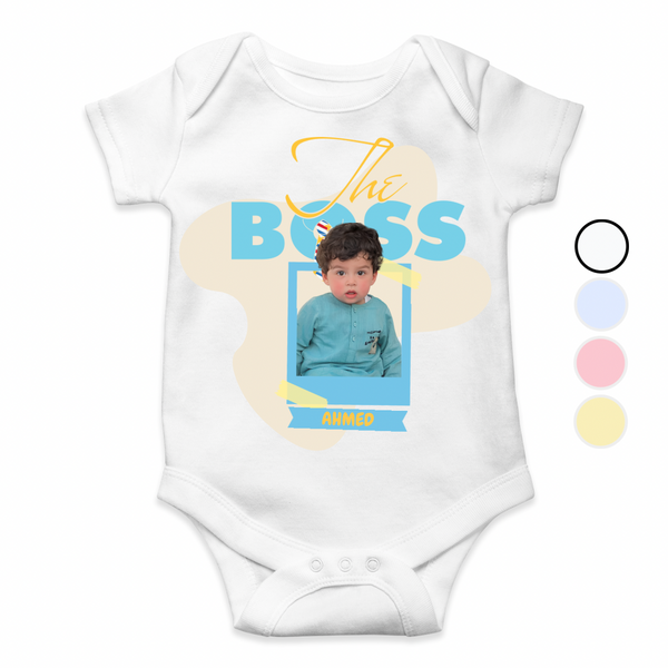 Customize Baby Picture Name Boss Design Romper