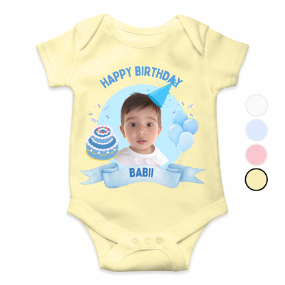 Customize Baby Picture Name Birthday Romper