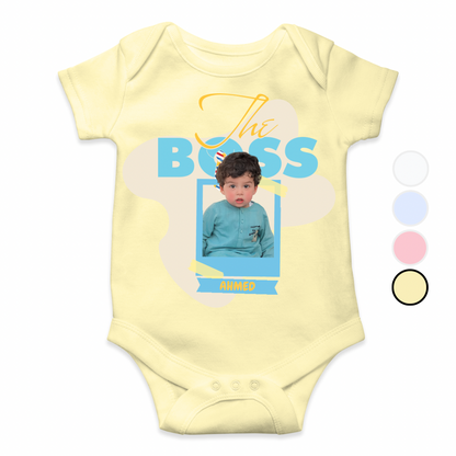 Customize Baby Picture Name Boss Design Romper