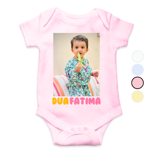 Customize Baby Picture Name Colorful Romper