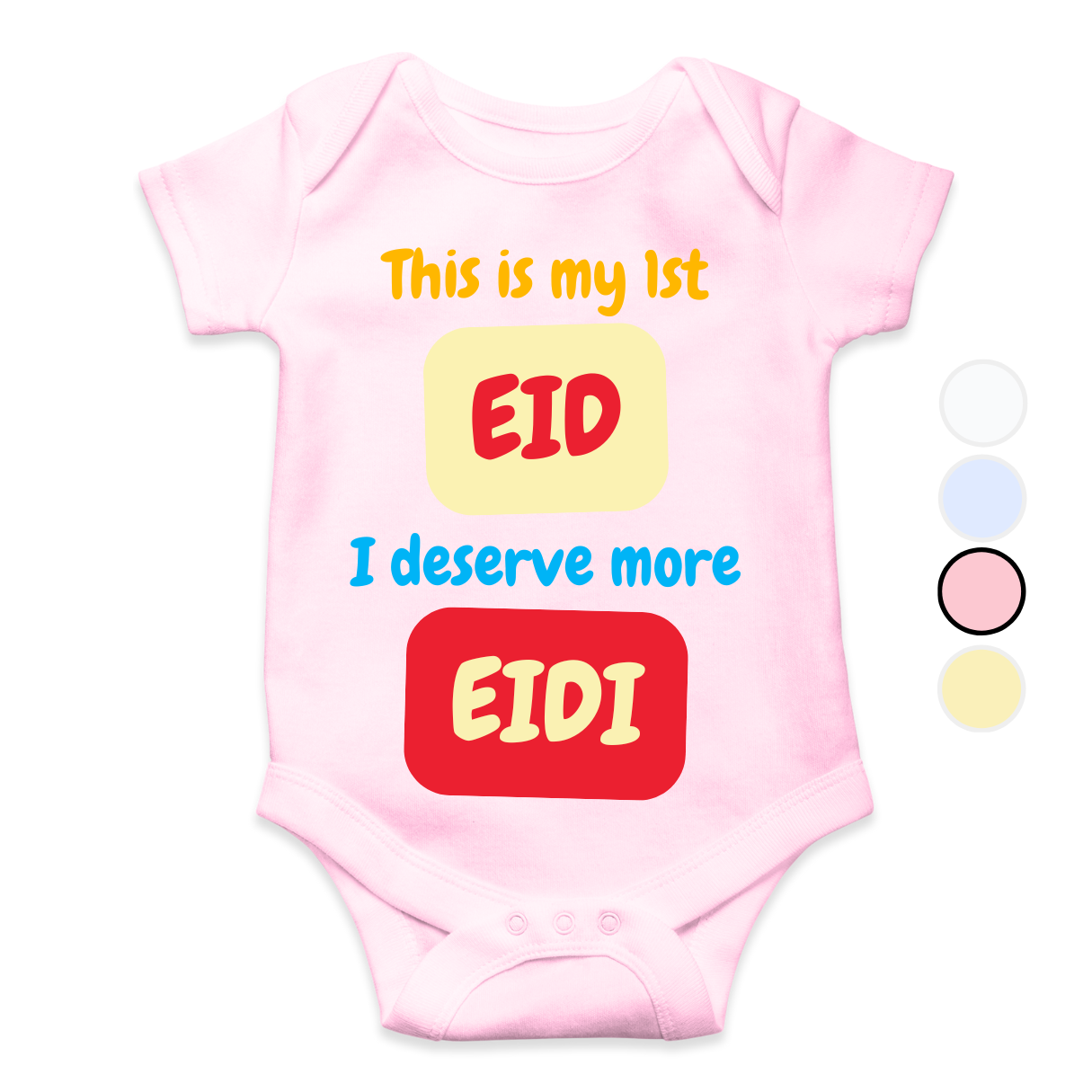 This is my 1st Eid I Deserve More Eidi Blocks Romper | Eid Romper