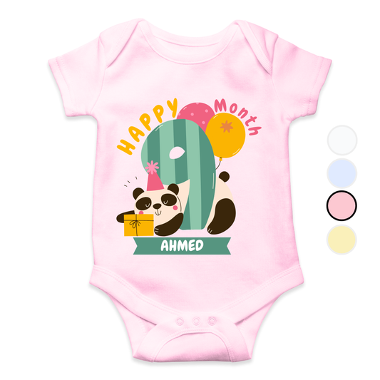 9th Month Milestone | Custom Name Baby Romper