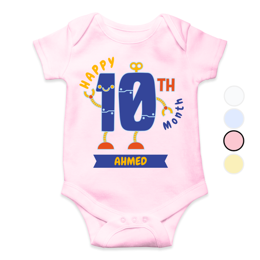 10th Month Milestone | Custom Name Baby Romper