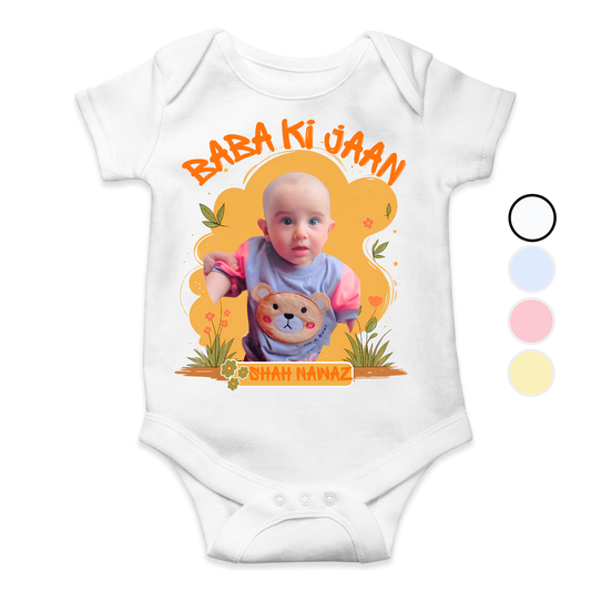 Customize Baby Picture Baba Ki Jaan Colorful Romper