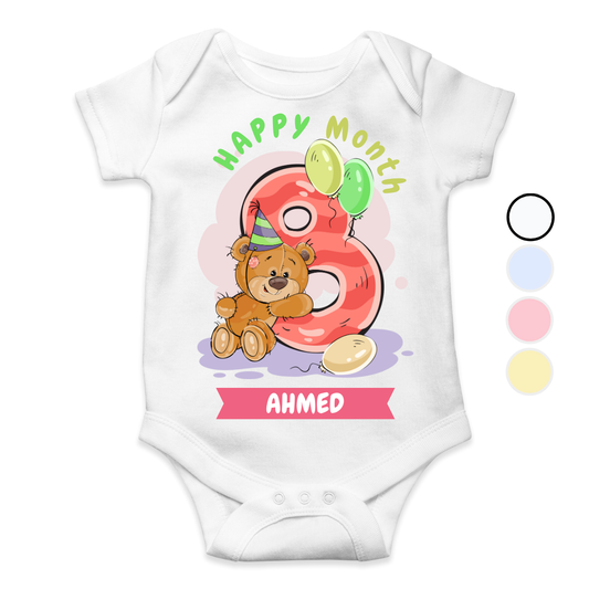 8th Month Milestone | Custom Name Baby Romper