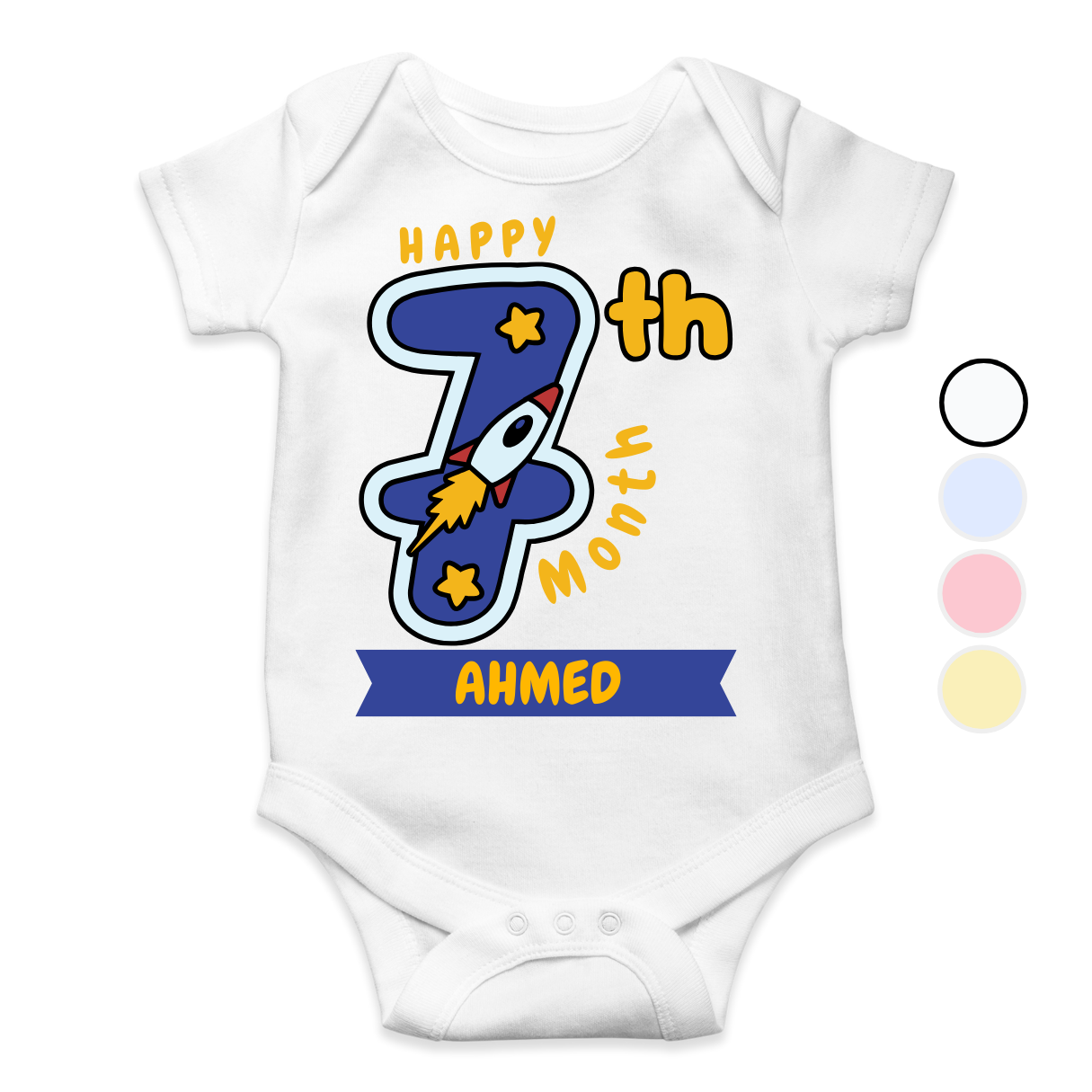 7th Month Milestone | Custom Name Baby Romper